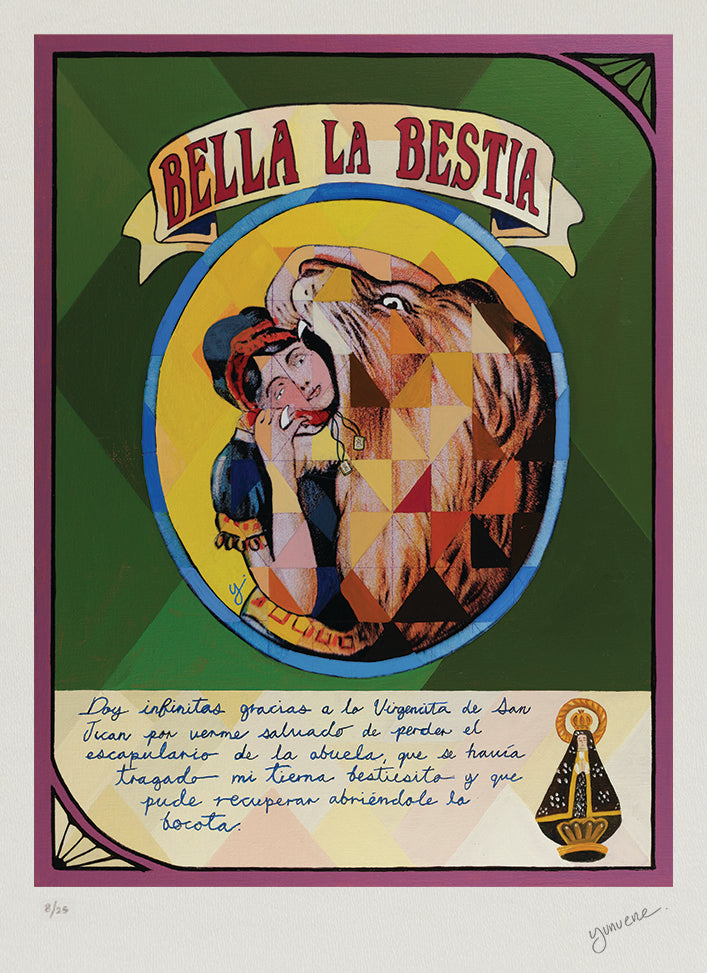 Bella, the beast - Signed Print. Limited edition